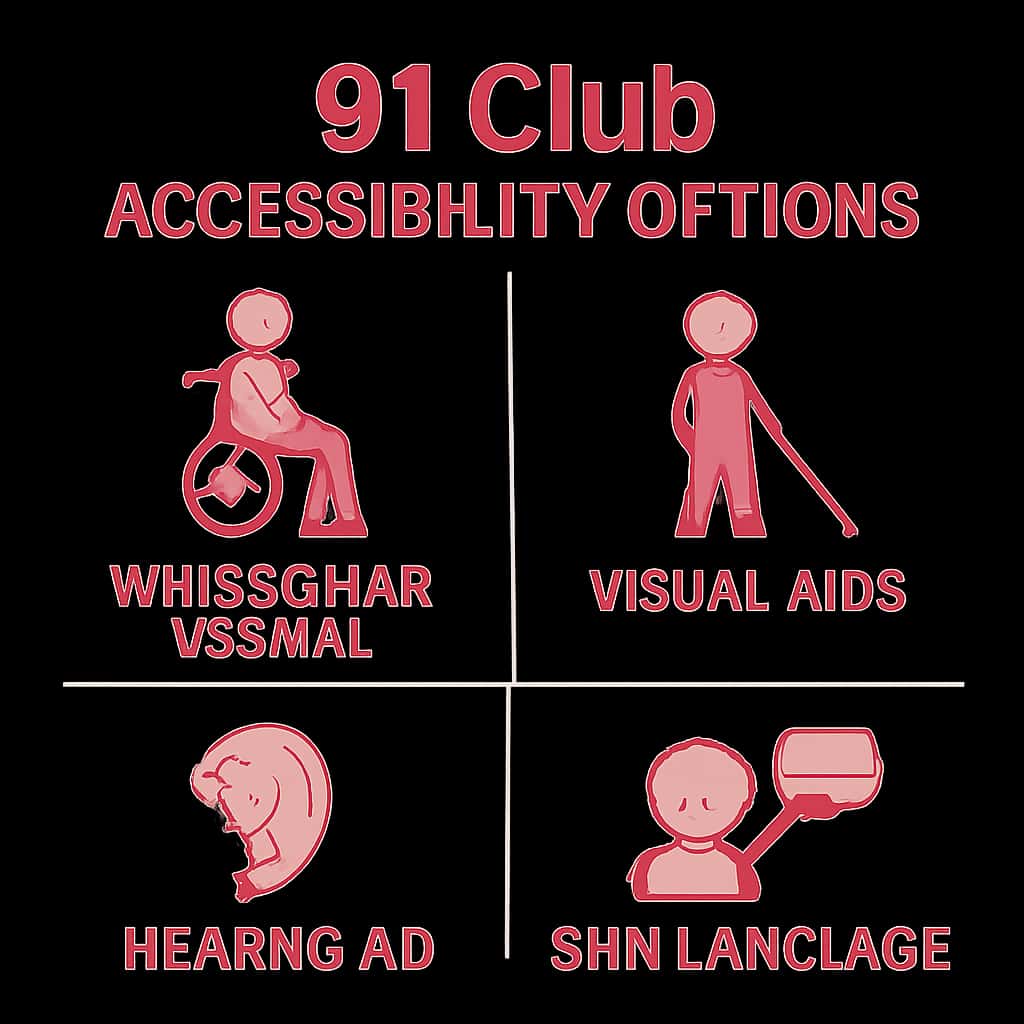 Diagram illustrating 91 Club Accessibility Options