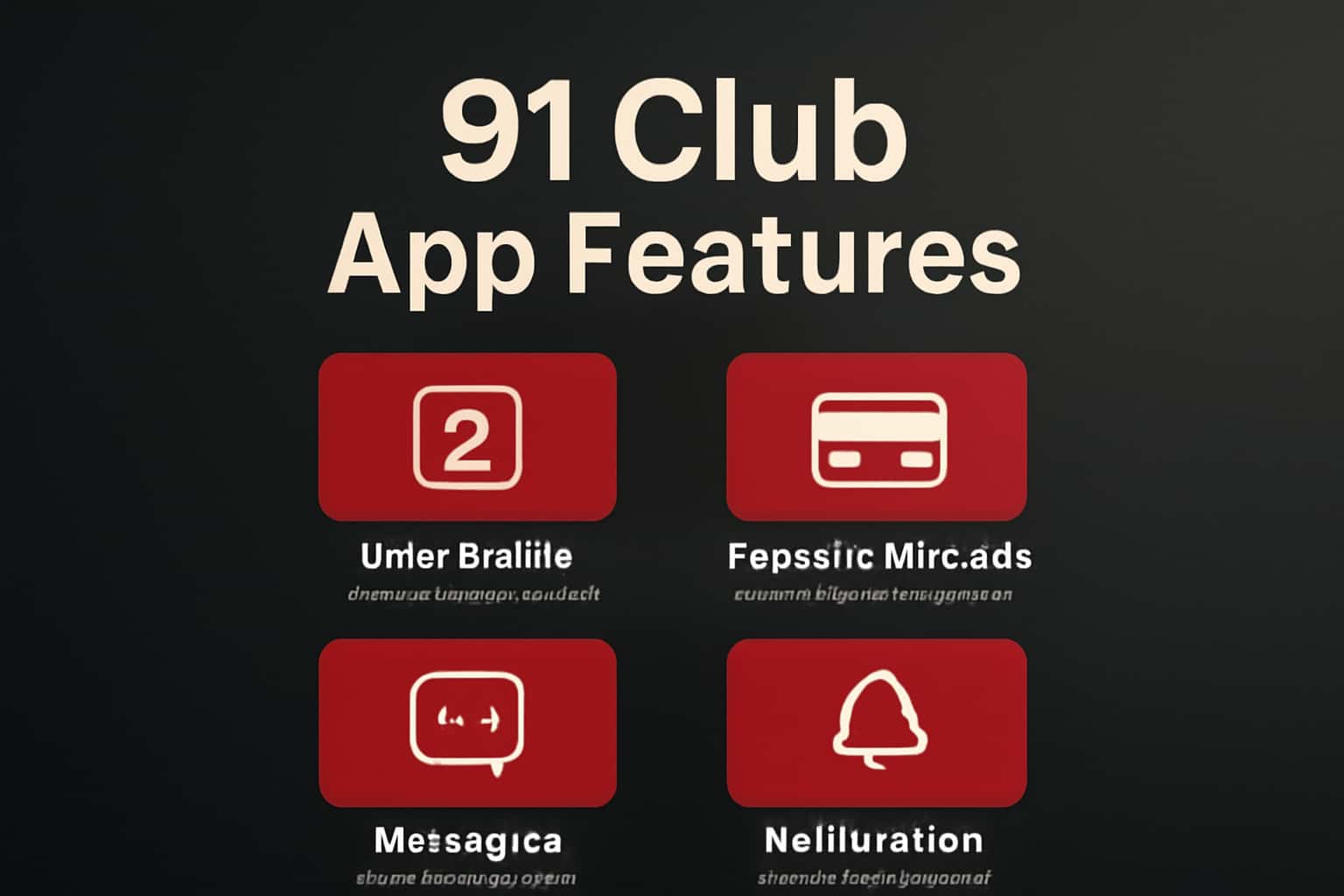 A visual representation of features in the 91 Club App with a focus on usability and security.