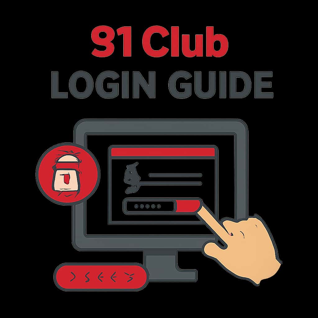 Illustration outlining common login steps for 91 Club.