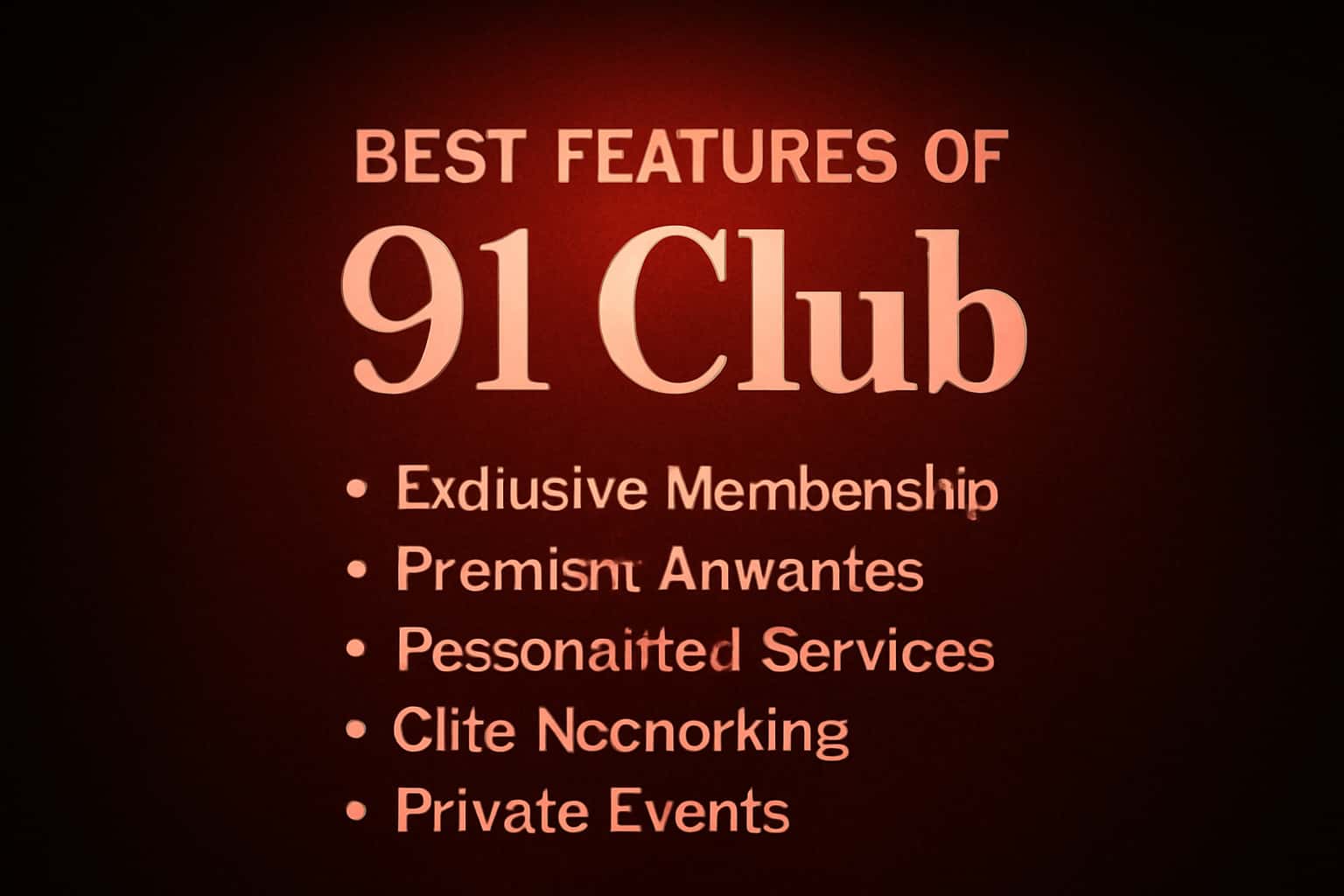 Informational graphic showcasing the best features of 91 Club.
