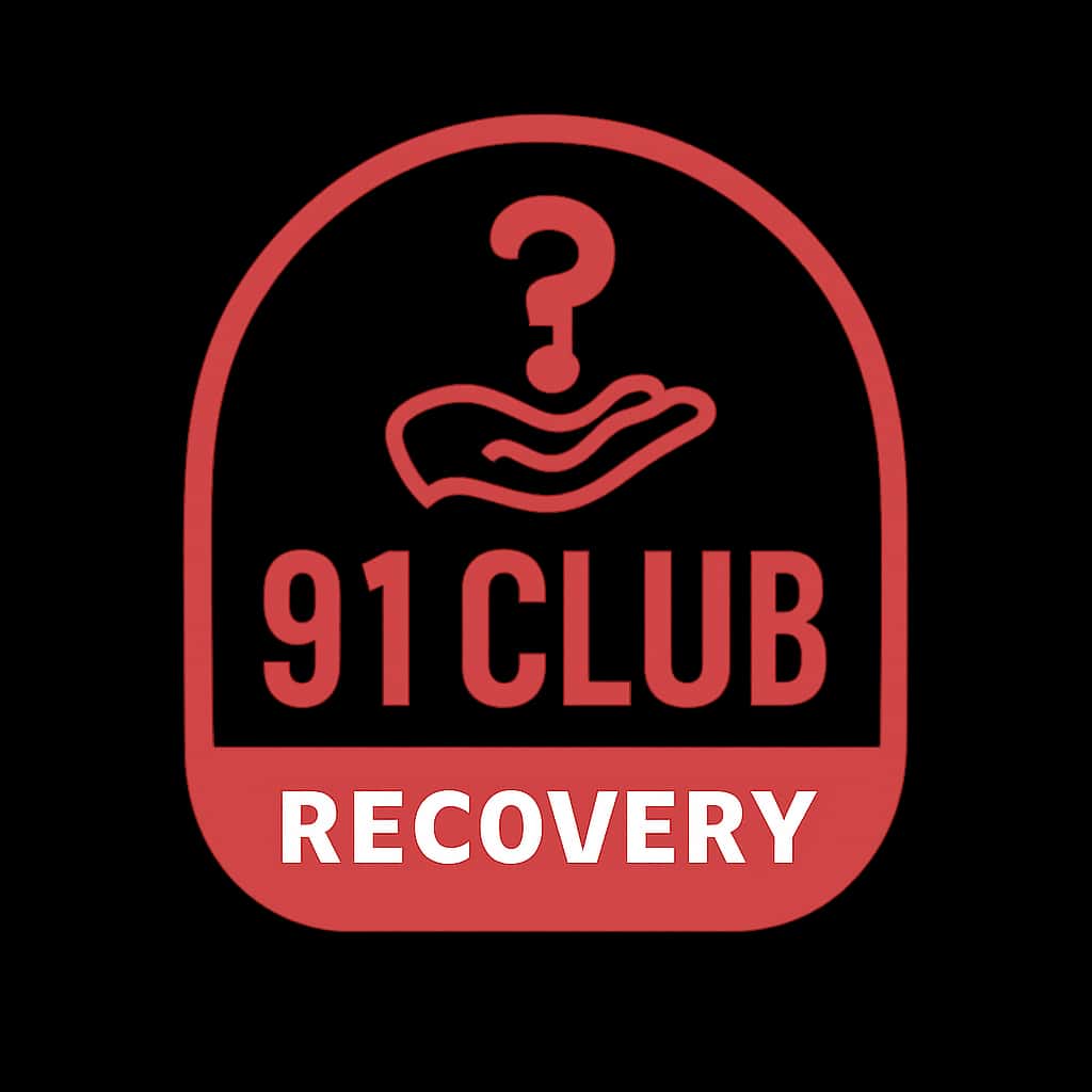 A badge symbolizing 91 Club Recovery.