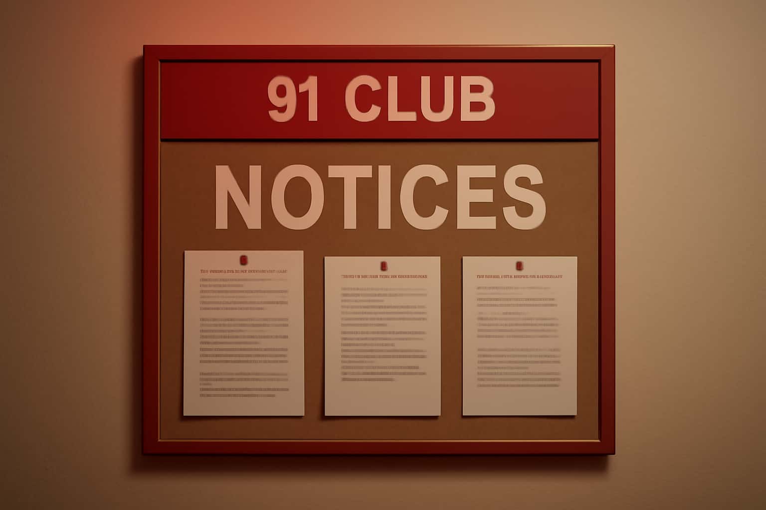 An informative visual representation of 91 Club Notices